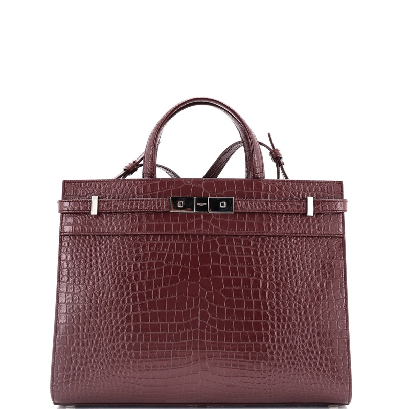 Manhattan Tote Crocodile Embossed Leather Small