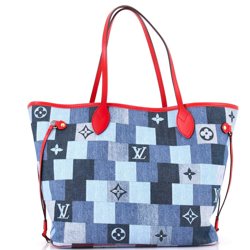 Neverfull Tote Damier and Monogram Patchwork Denim MM