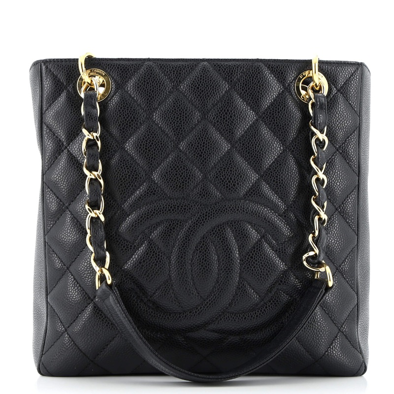 Petite Shopping Tote Quilted Caviar