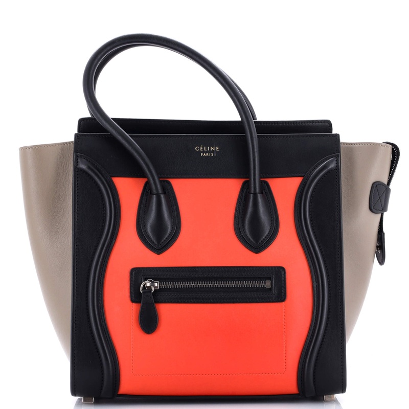 Tricolor Luggage Bag Leather Micro