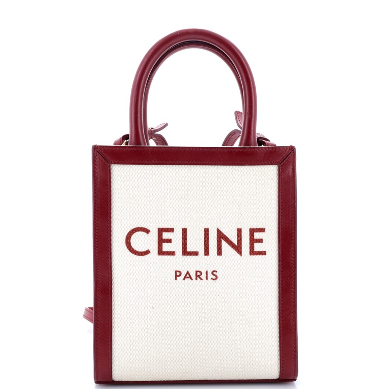 Vertical Cabas Tote Canvas with Leather Mini