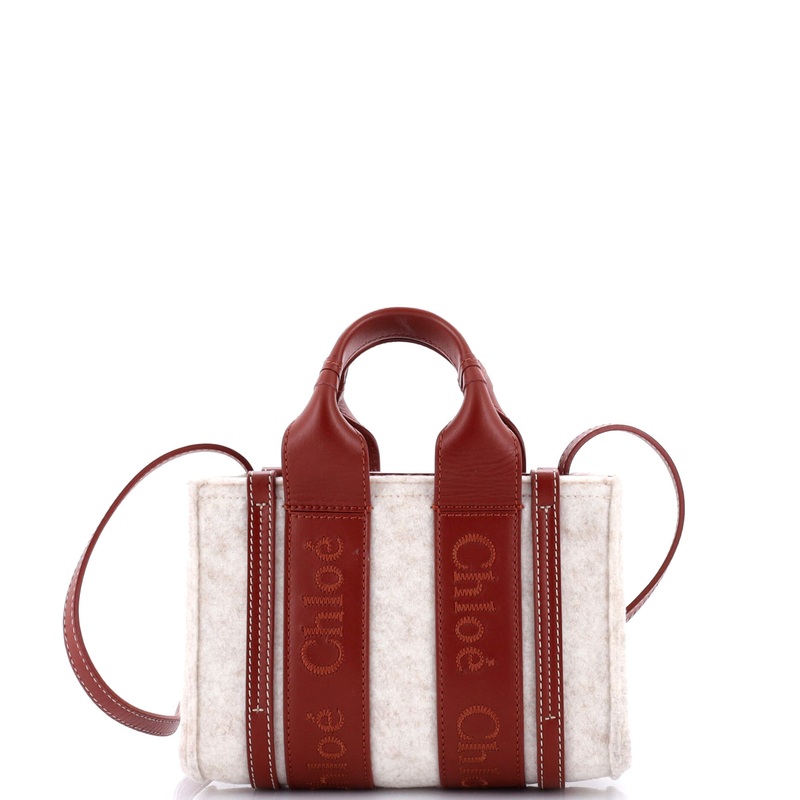 Woody Tote Recycled Felt with Leather Small
