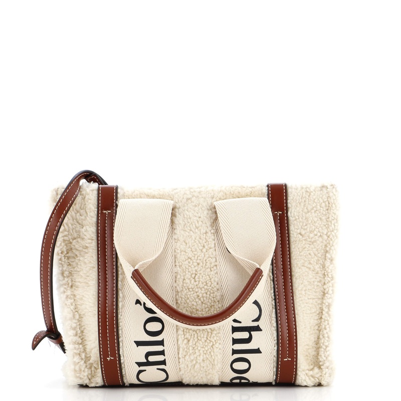 Woody Tote Shearling with Leather Small