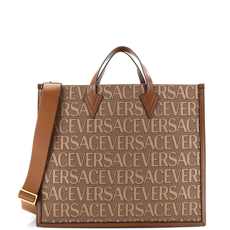 Allover Logo Convertible Tote Printed Canvas Large