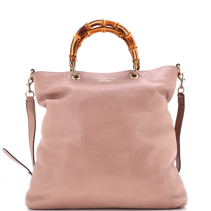 Bamboo Shopper Tote Leather Tall