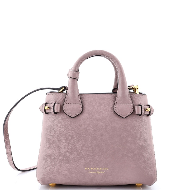Banner Tote Leather and House Check Canvas Mini