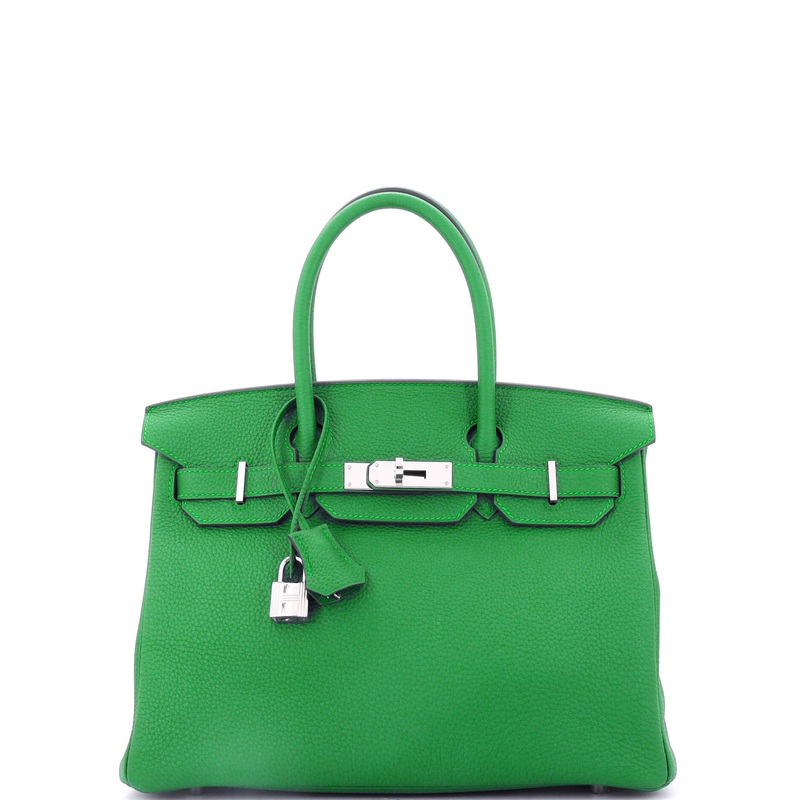 Birkin Handbag Bamboo Togo with Palladium Hardware 30