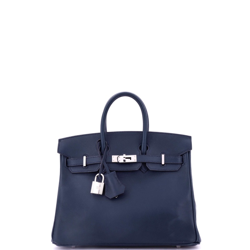 Birkin Handbag Bleu Nuit Swift with Palladium Hardware 25