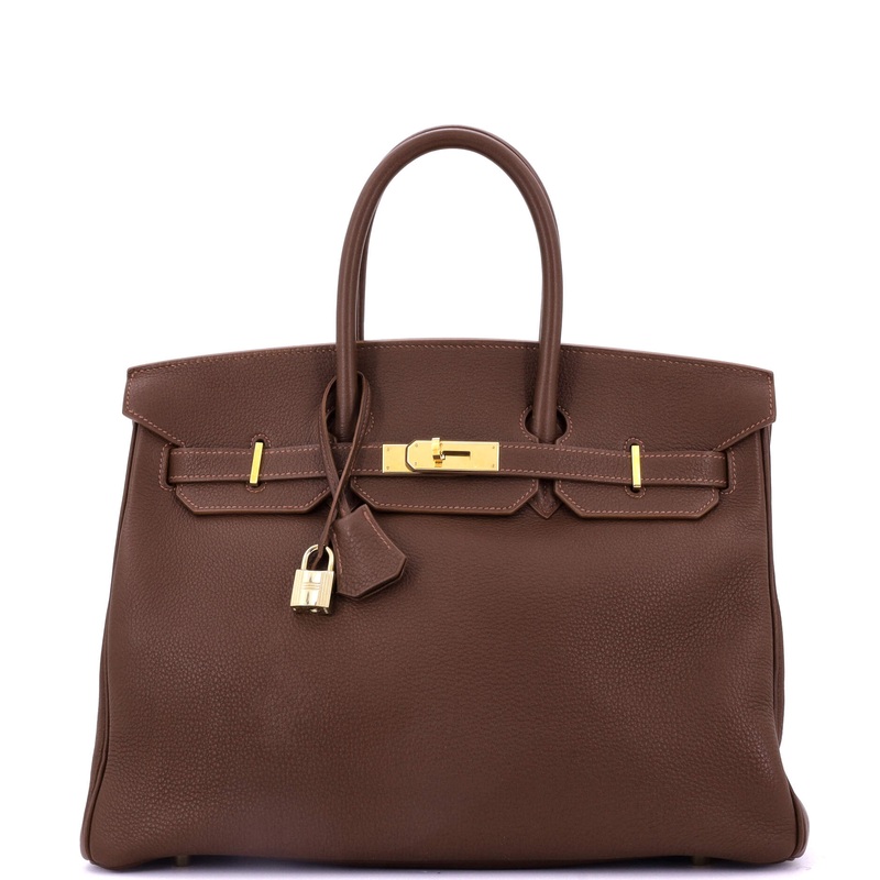 Birkin Handbag Marron DInde Togo with Gold Hardware 35