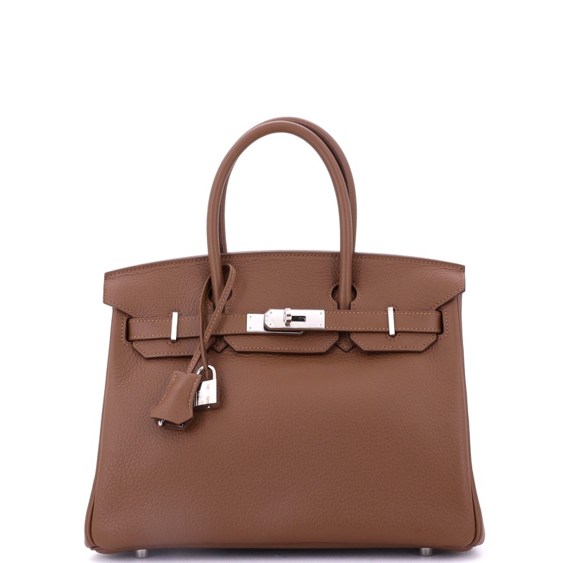 Birkin Handbag Marron DInde Togo with Palladium Hardware 30