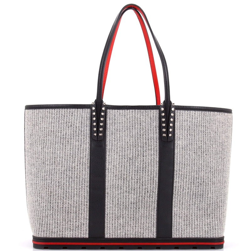 Cabata East West Tote Wool with Leather Large