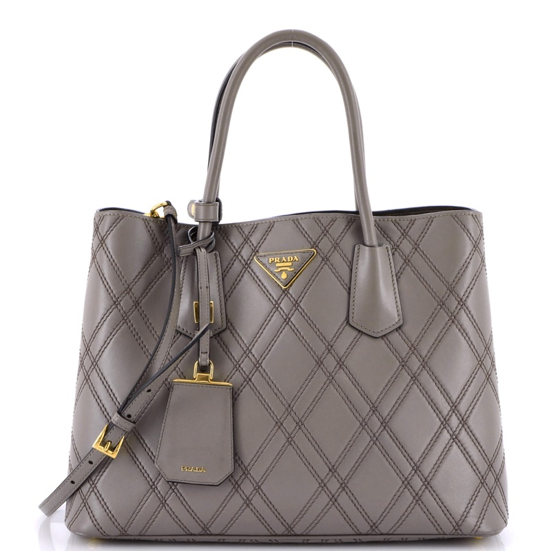 Cuir Double Tote Quilted Leather Medium