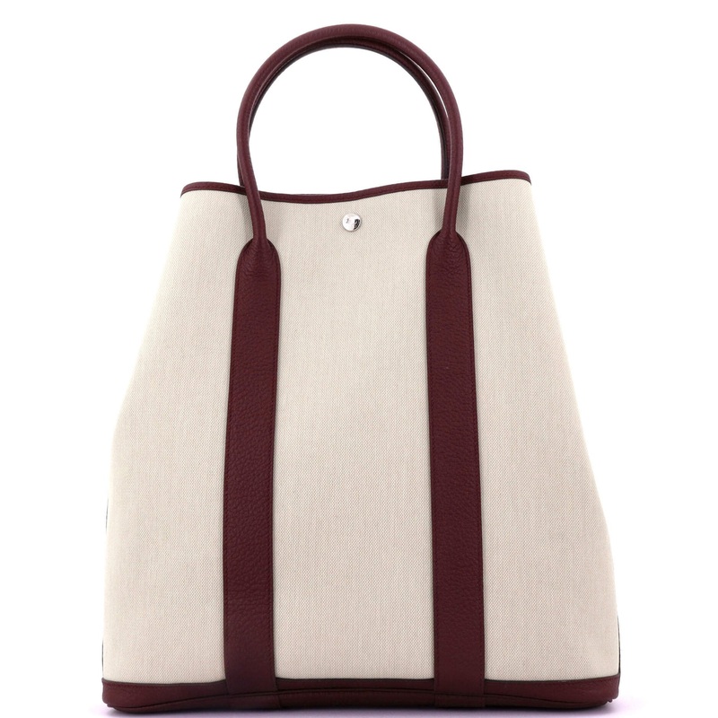 Garden File Tote Toile and Leather 36