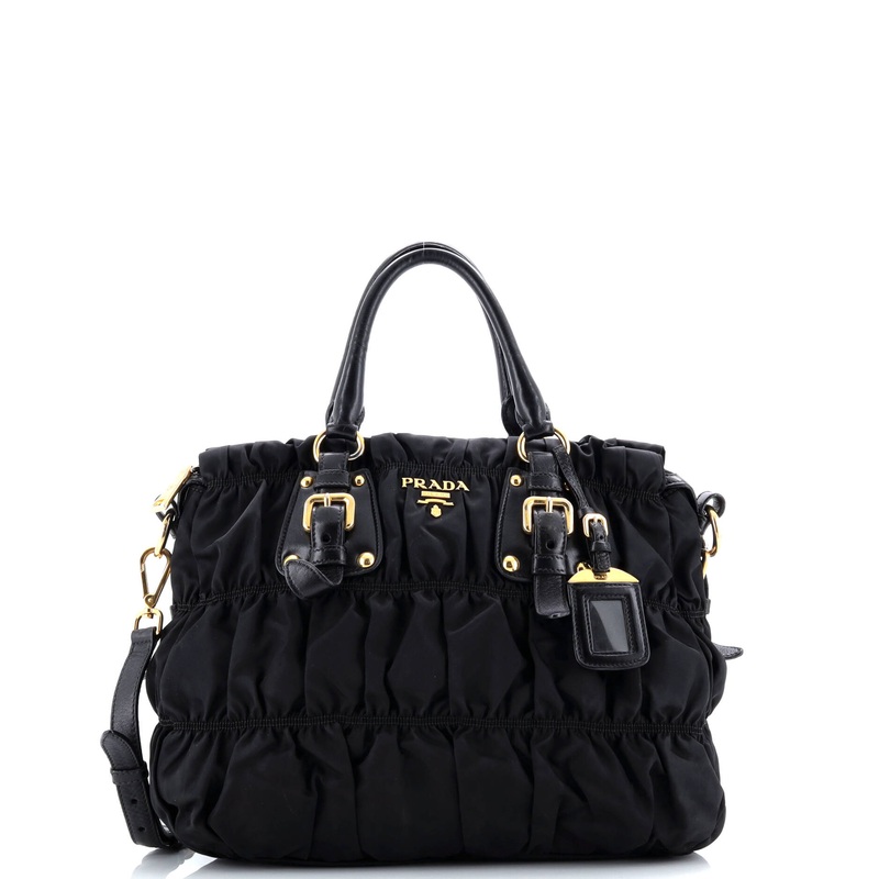 Gaufre Convertible Tote Leather and Tessuto Large