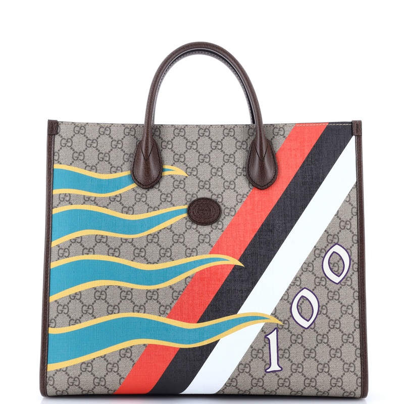 Interlocking G Patch Convertible Tote Printed GG Coated Canvas Medium