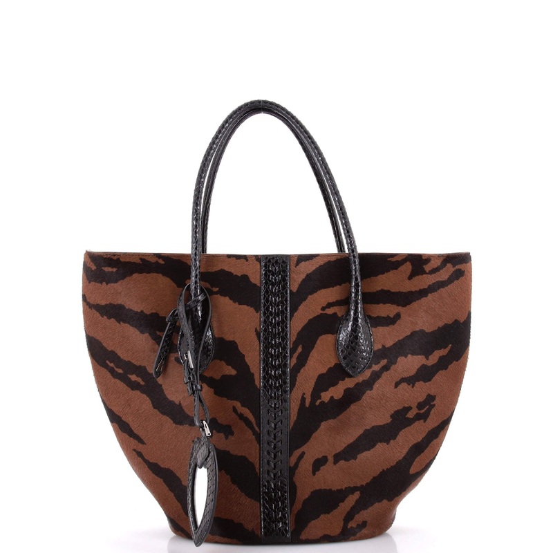 Latifa Tote Printed Calf Hair with Elaphe Small