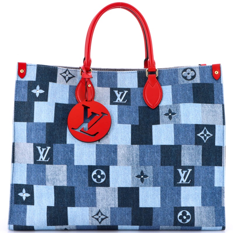 OnTheGo Tote Damier and Monogram Patchwork Denim GM