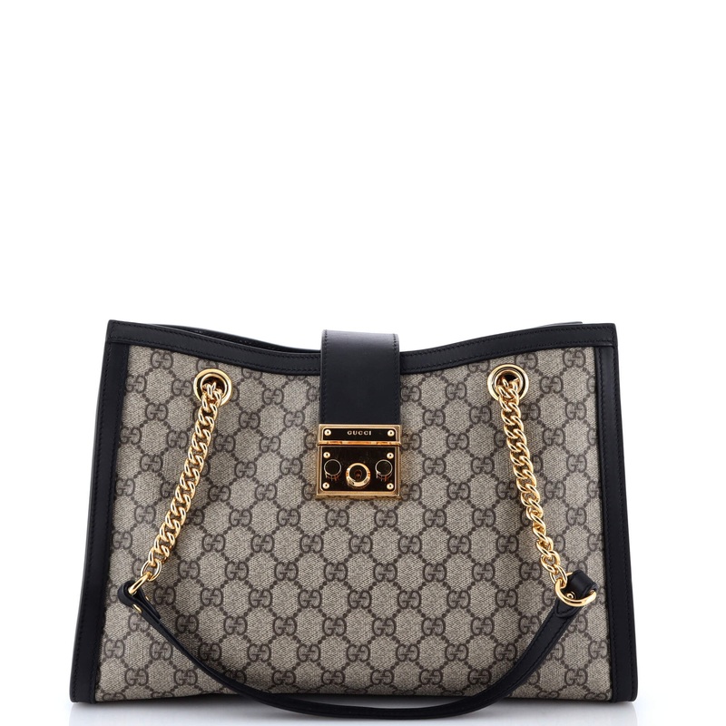 Padlock Chain Tote GG Coated Canvas with Leather Medium