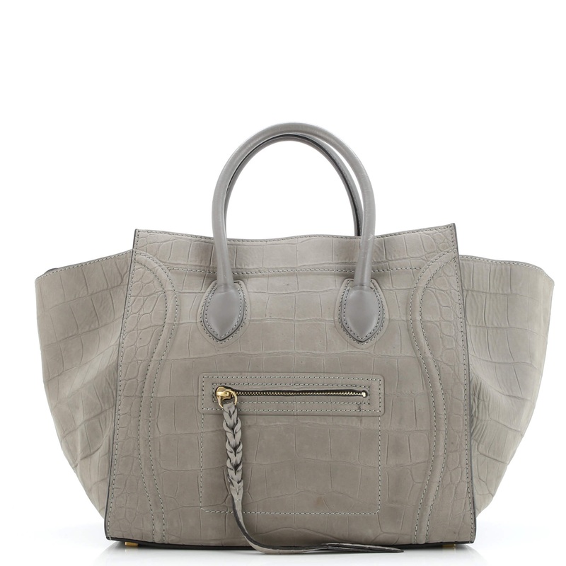 Phantom Bag Crocodile Embossed Nubuck Medium