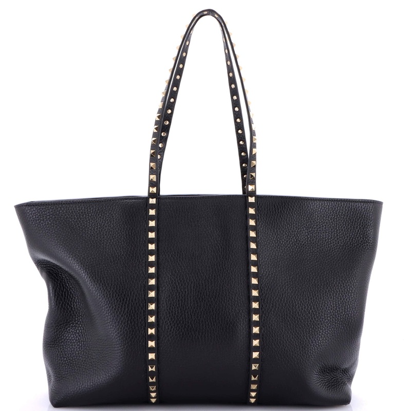 Rockstud Zip Shopper Tote Leather
