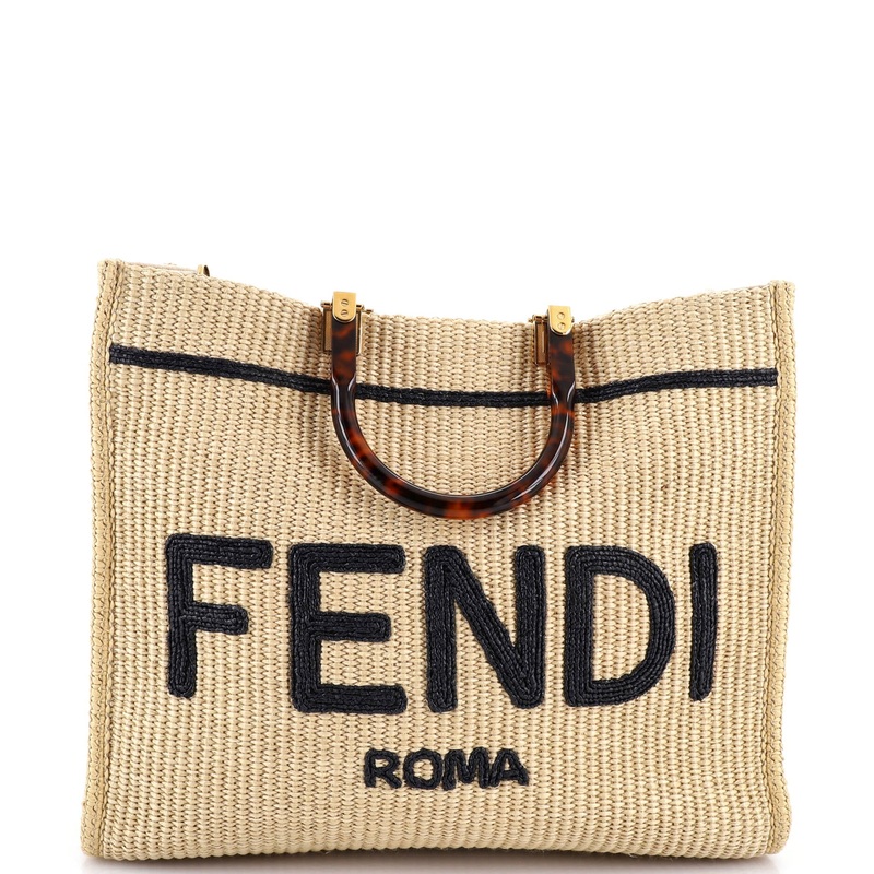 Sunshine Shopper Tote Woven Raffia Medium