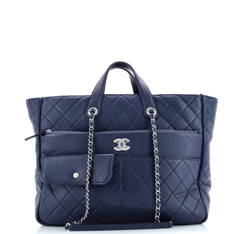 Ultra Pocket Shopping Tote Quilted Calfskin Large