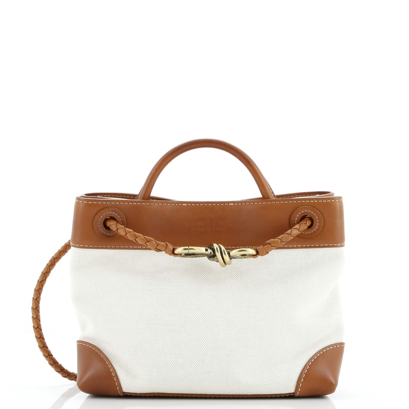 Andiamo Top Handle Bag Canvas and Leather Small