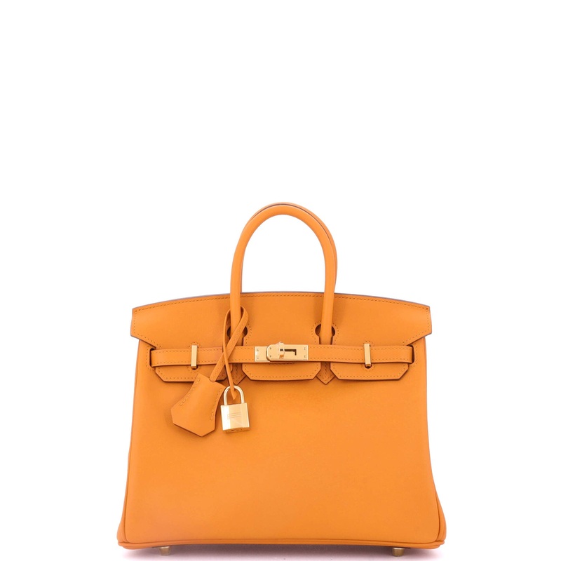 Birkin Handbag Apricot Swift with Gold Hardware 25