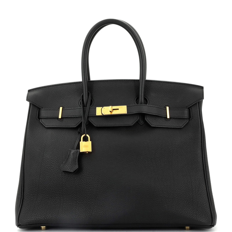 Birkin Handbag Noir Togo with Gold Hardware 35