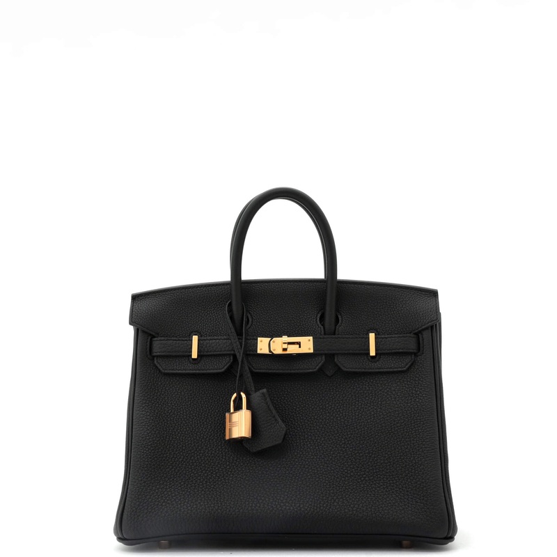 Birkin Handbag Noir Togo with Rose Gold Hardware 25