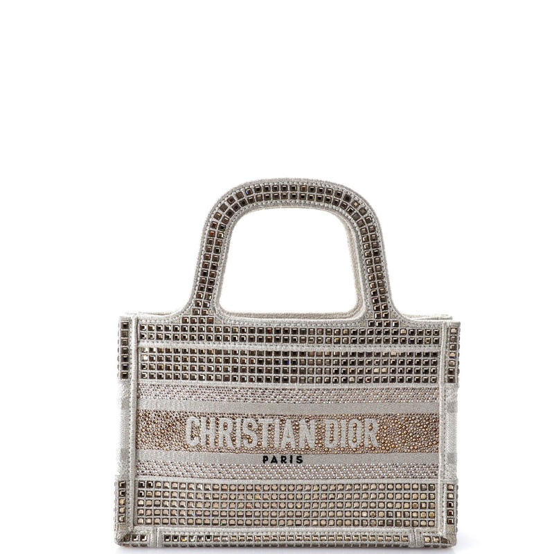 Book Tote Embellished Embroidered Canvas Mini