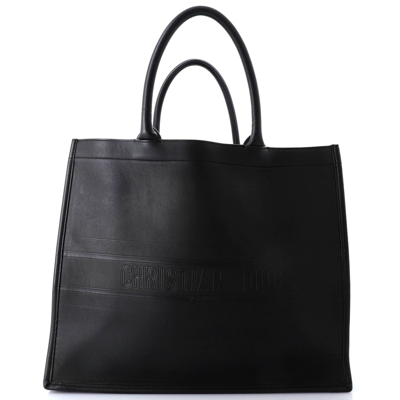 Book Tote Embossed Leather Large