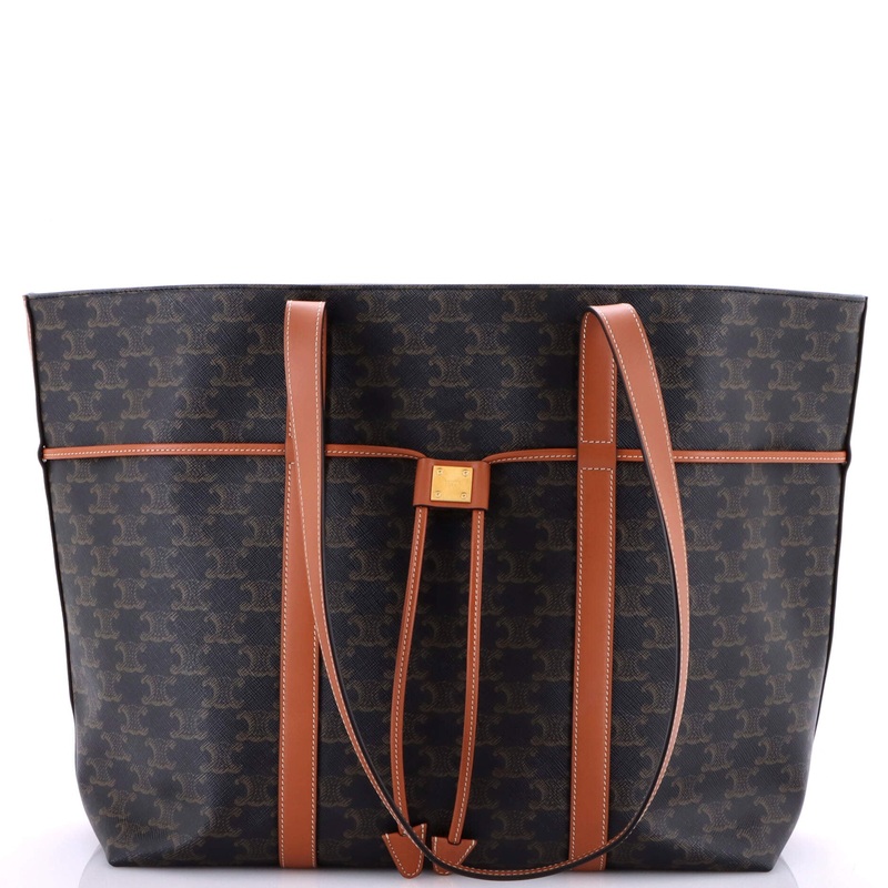 Cabas Drawstring Tote Triomphe Coated Canvas