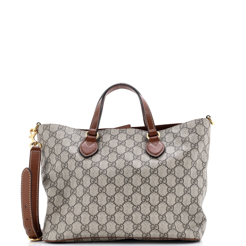 Convertible Soft Tote GG Coated Canvas with Leather Small