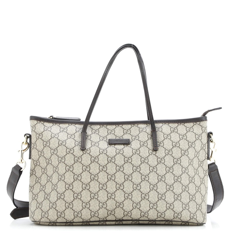 Convertible Zip Tote GG Coated Canvas with Leather Medium