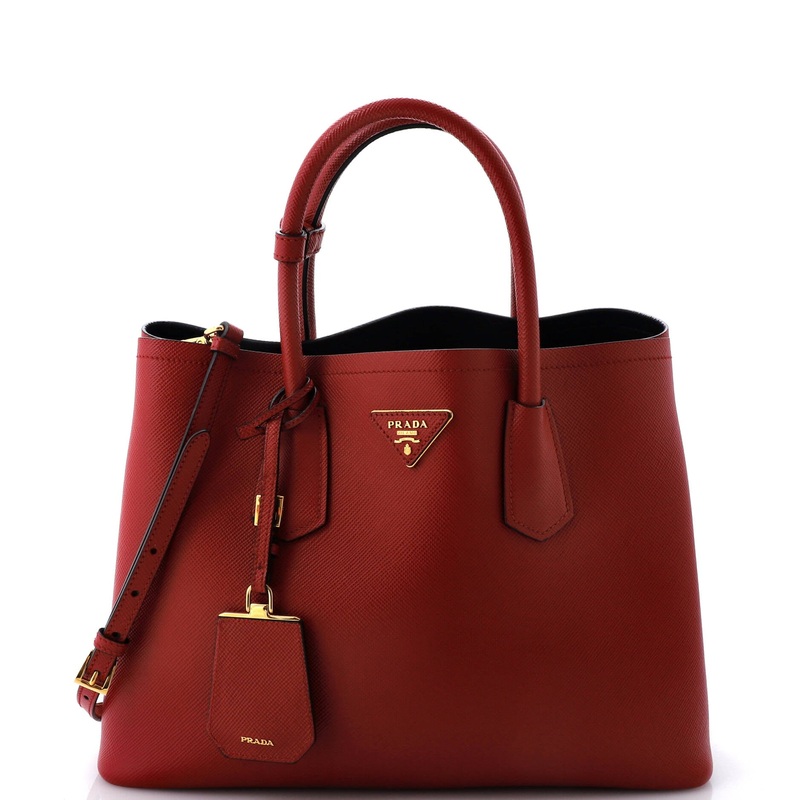 Cuir Double Tote Saffiano Leather Medium