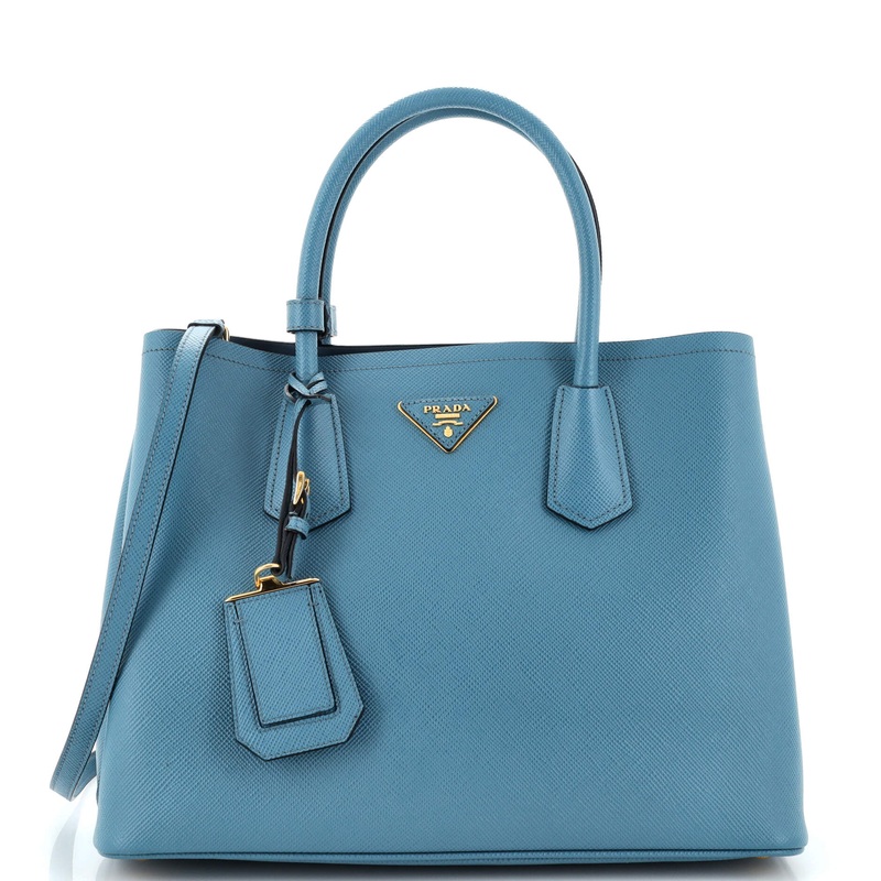 Cuir Double Tote Saffiano Leather Small