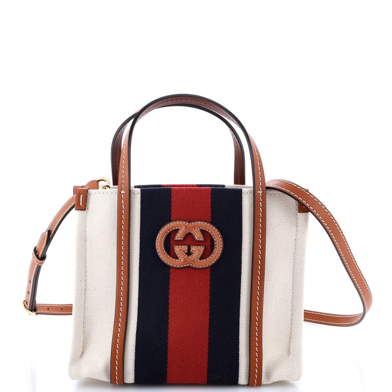 Interlocking G Web Tote Canvas Mini