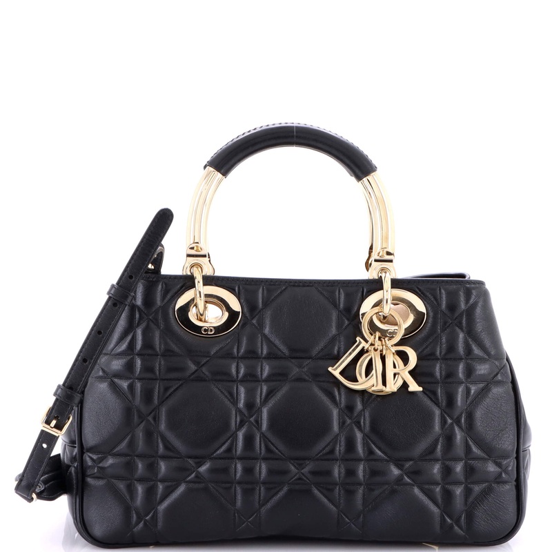 Lady 95.22 Bag Cannage Embossed Leather Medium