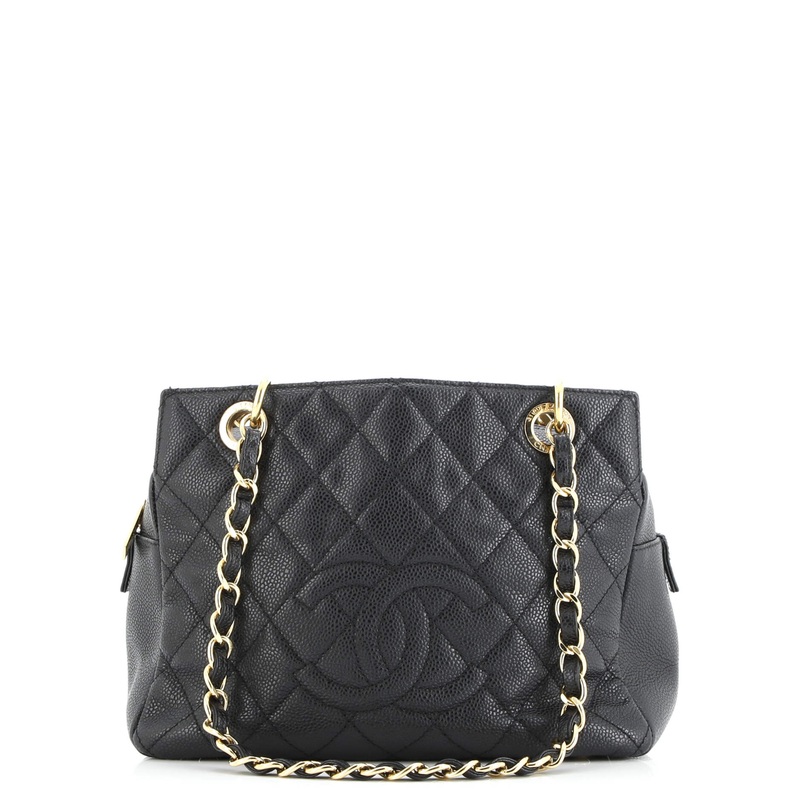 Petite Timeless Tote Quilted Caviar