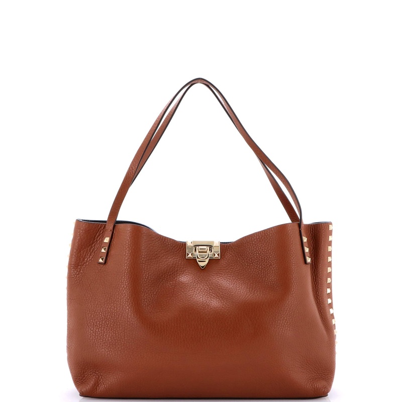 Rockstud Convertible Flip Lock Tote Leather Medium