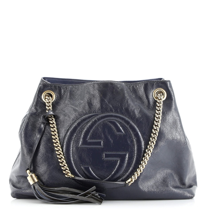 Soho Chain Strap Shoulder Bag Patent Medium