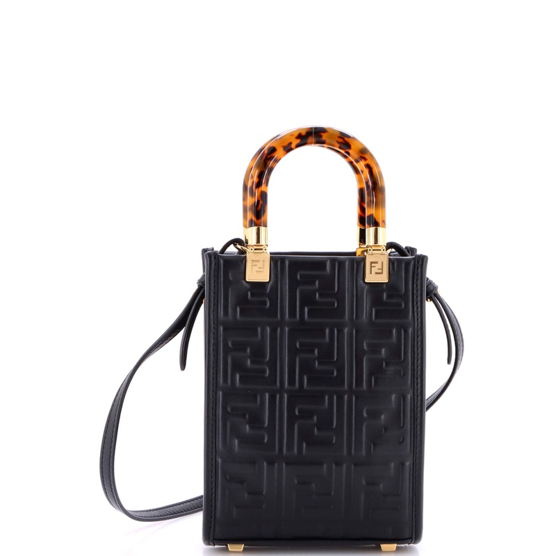 Sunshine Shopper Tote Zucca Embossed Leather Mini