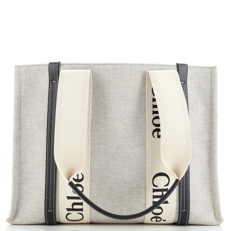 Woody Tote Canvas with Leather Medium