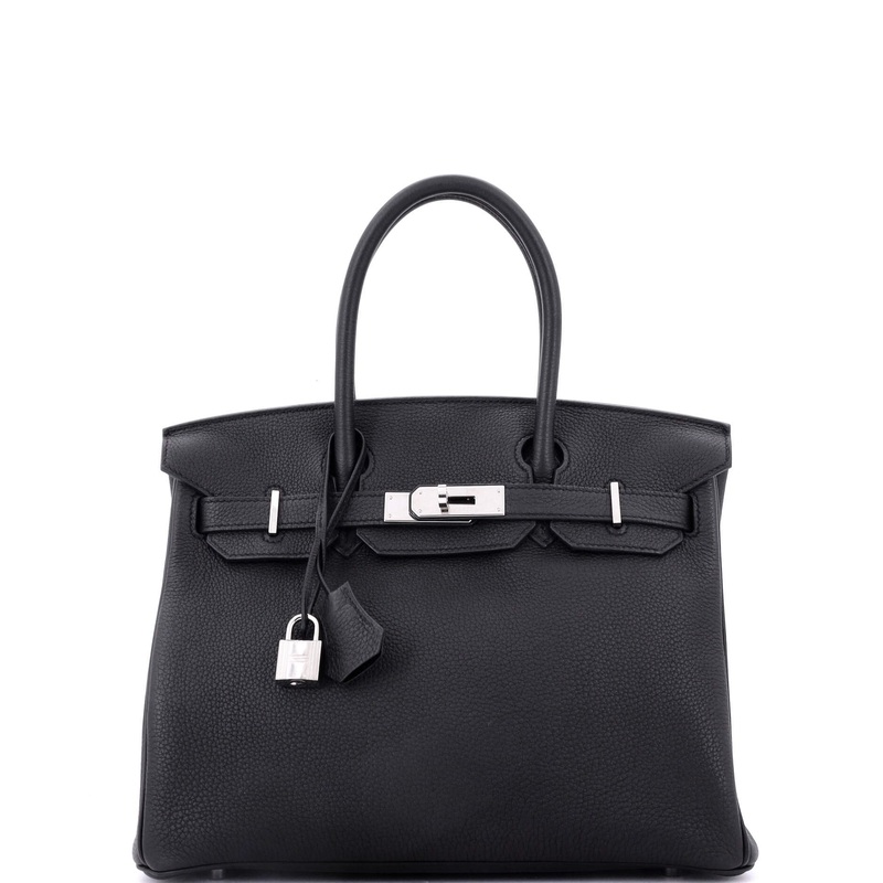Birkin Handbag Noir Togo with Palladium Hardware 30