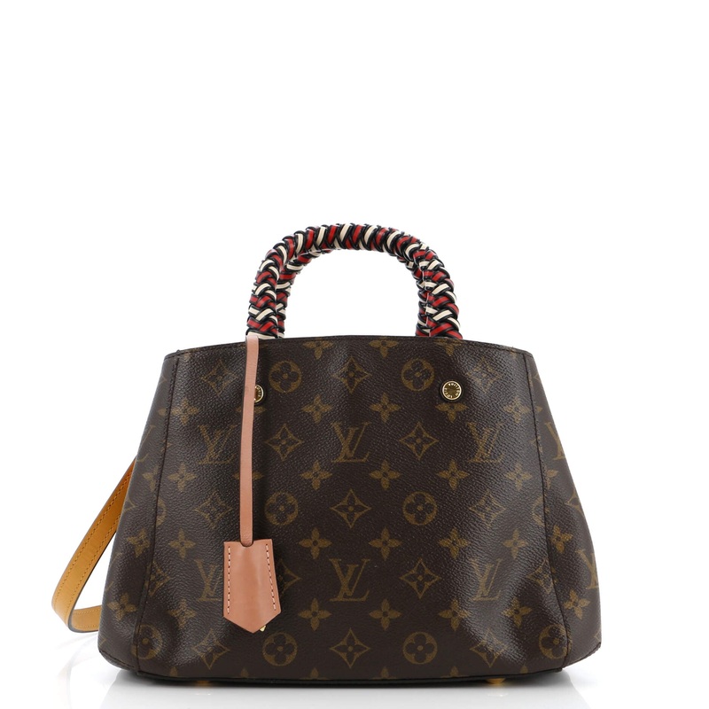 Braided Handle Montaigne Handbag Monogram Canvas BB