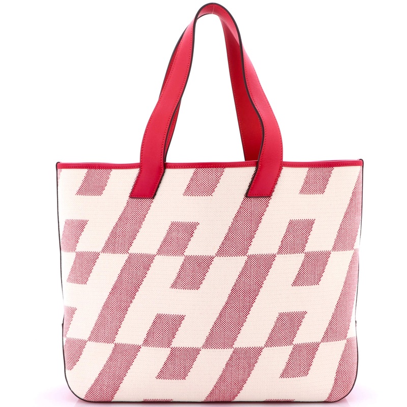 Cabas H en Biais Tote Canvas with Leather 40