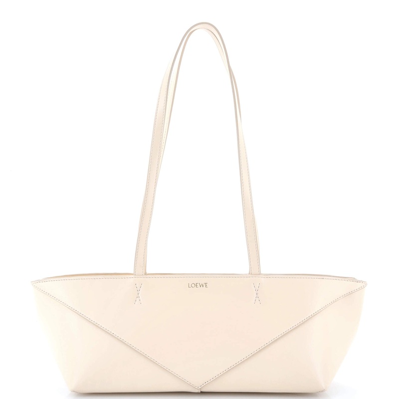 Cropped Puzzle Fold Tote Leather Mini