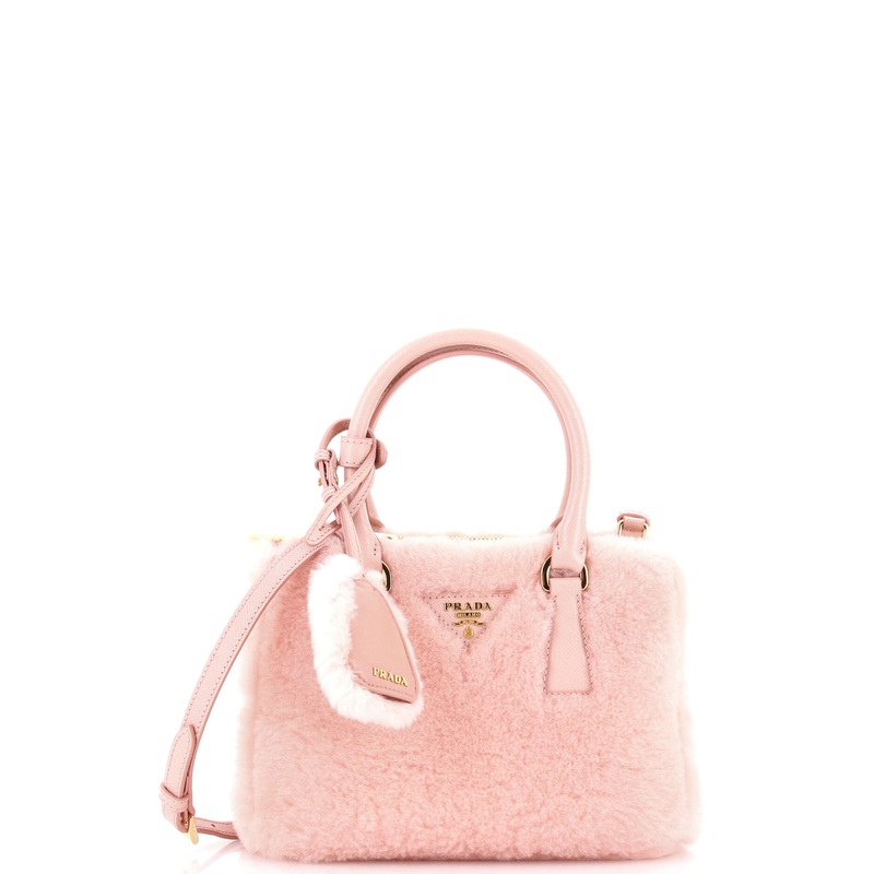 Galleria Double Zip Tote Shearling and Leather Mini