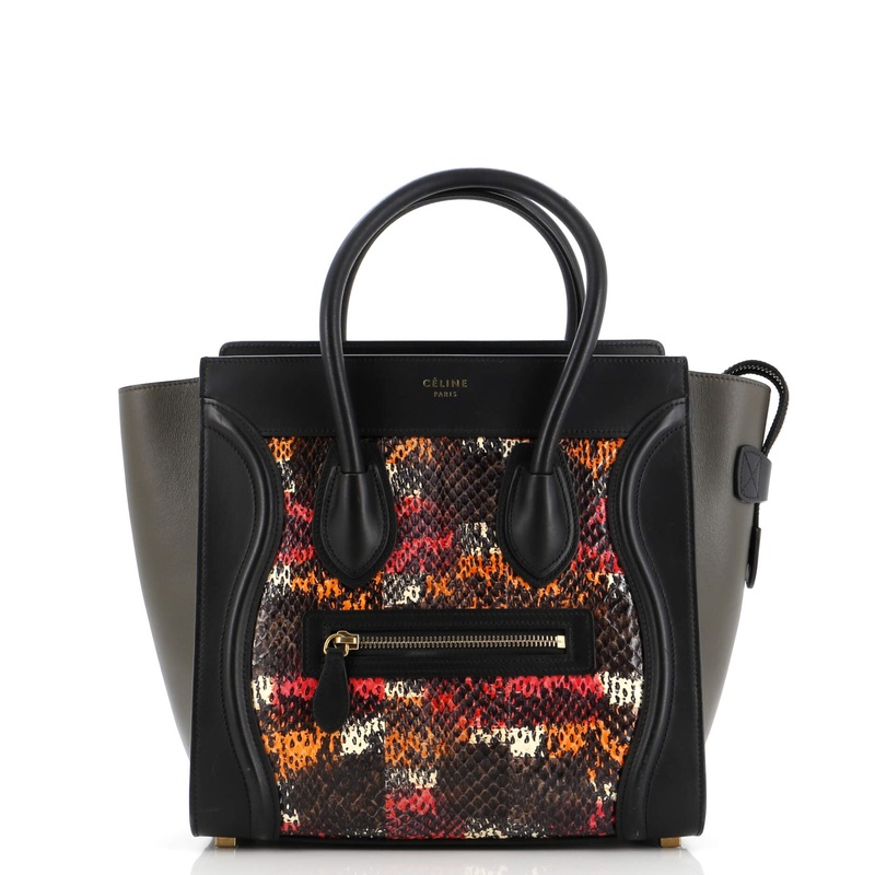 Luggage Bag Python and Leather Micro